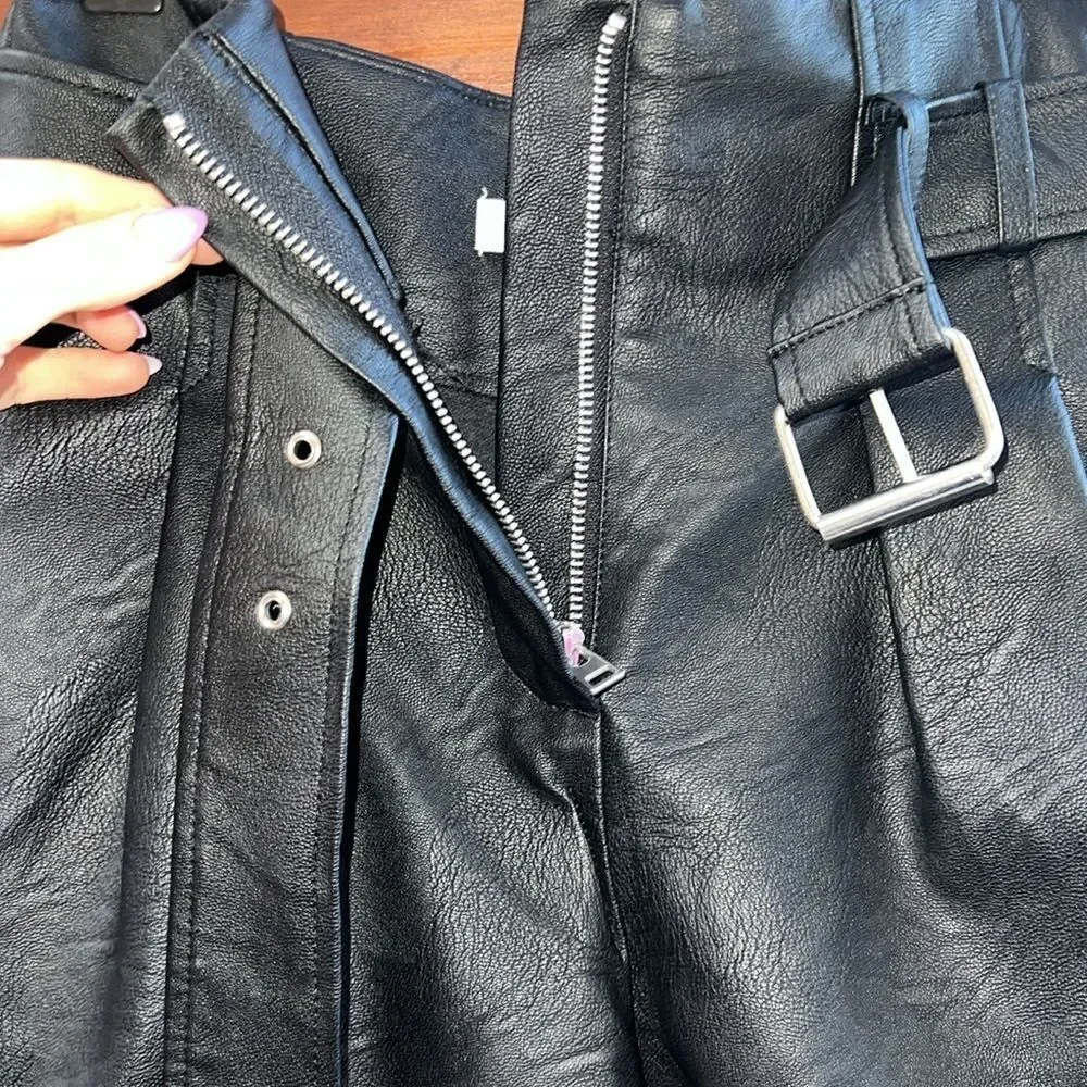 Faux Leather Shorts TOPSHOP